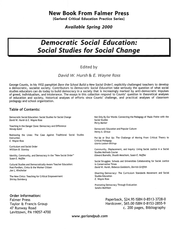 Democratic Social Education